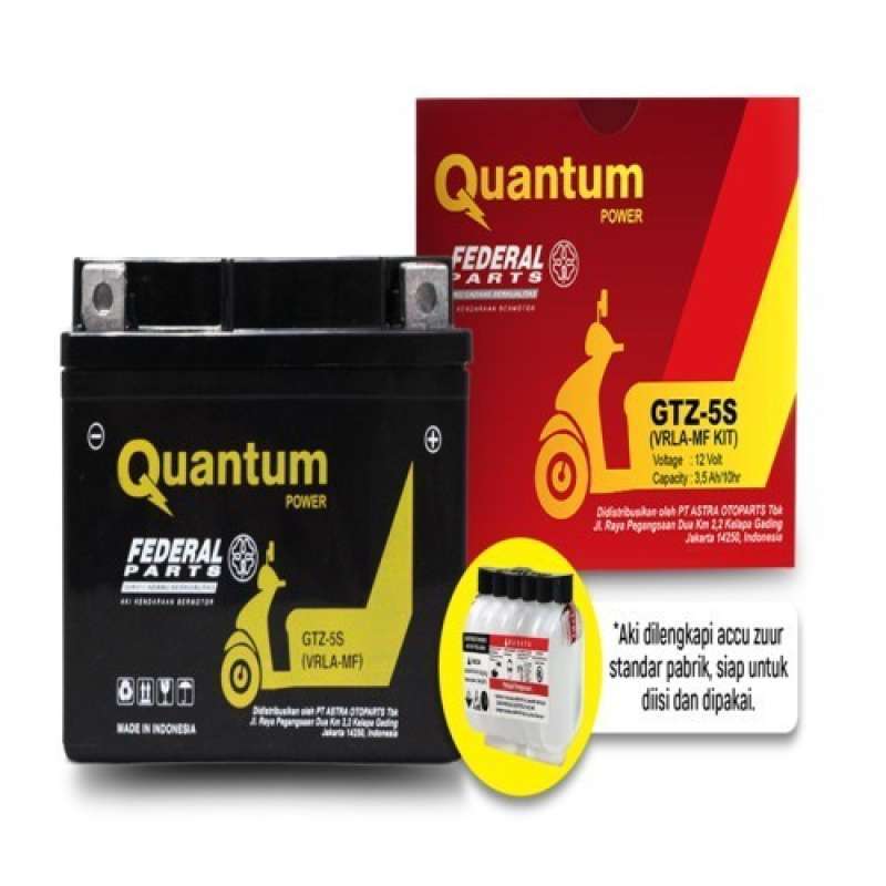 Promo Aki Kering Federal Quantum Gtz 5S Mf Honda Vario Beat Supra X 125
