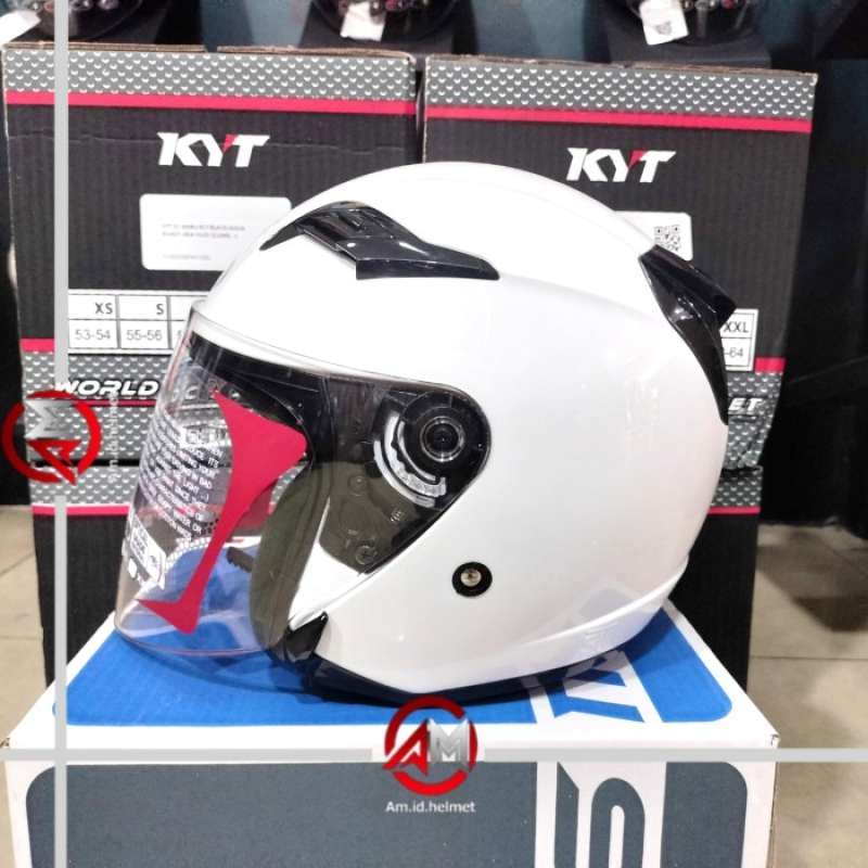 Promo Helm Kyt Venom Open Junior Solid White Half Face Helm Anak Diskon