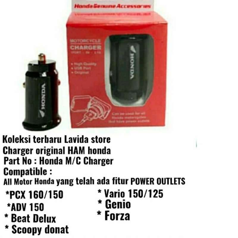 Jual CHARGER HP HONDA MOTOR PCX 160 VARIO 150 BEAT DELUXE SCOOPY