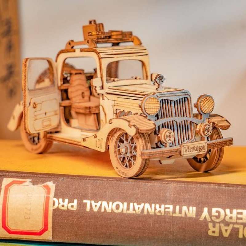 Promo ROBOTIME 3D WOODEN CRAFT PUZZLE VINTAGE CAR ( MINIATUR KAYU