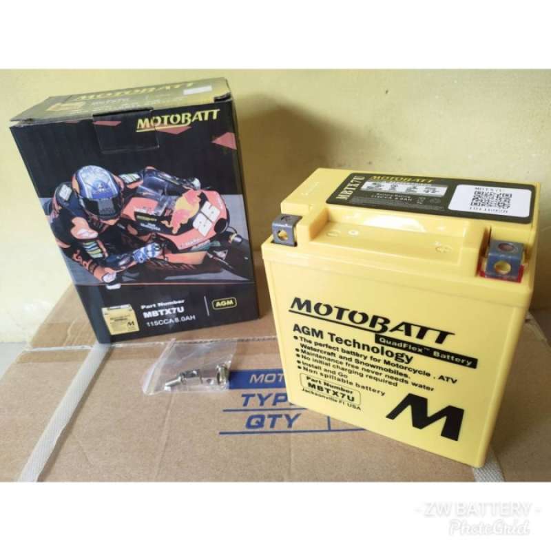 Promo Aki Motor Vespa LX 150 Motobatt MBTX7U Aki Gel - Aki Kering 8Ah