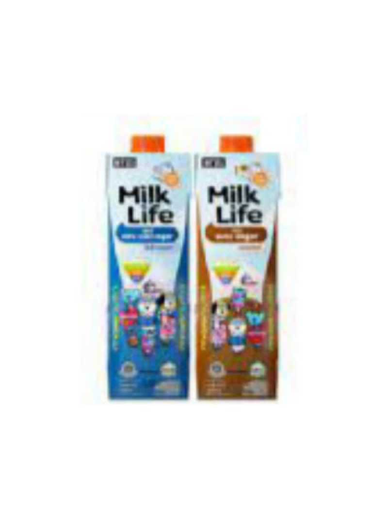 Jual MILK LIFE UHT 100 SUSU SEGAR MAXINUTRI UKURAN 1 LITER RASA COKLAT