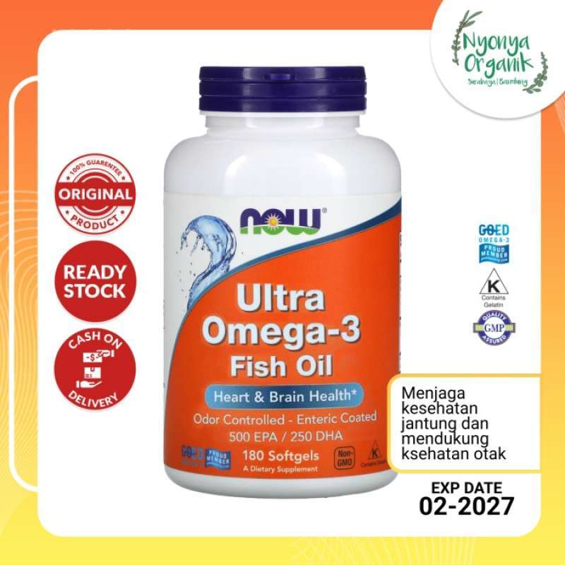 Promo Vitamin Ultra Omega-3 500 EPA 250 DHA Now 180 Kapsul Gel Diskon ...