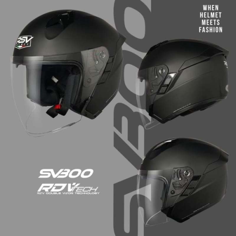 Promo Rsv Helmet Sv300 Black Doff Double Visor Helm Rsv Sv300 Terbaik