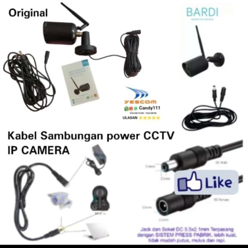 Jual Kabel Extension Dc Ektender Adapter Router Ip Camera Cctv Male ...