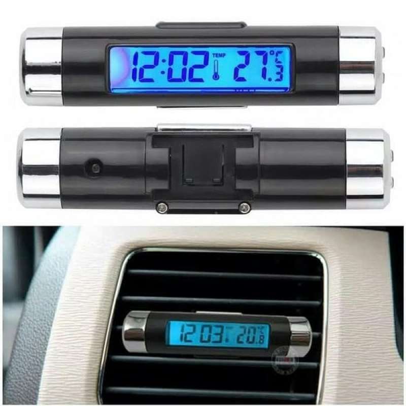 Promo Jam Digital Dashboard Mobil Termometer Suhu Jam Mobil Mini 2in1 ...
