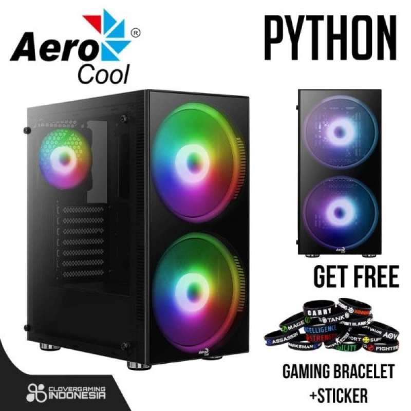 Jual AeroCool Python RGB Tempered Glass ATX PC Case - Aero Cool di ...