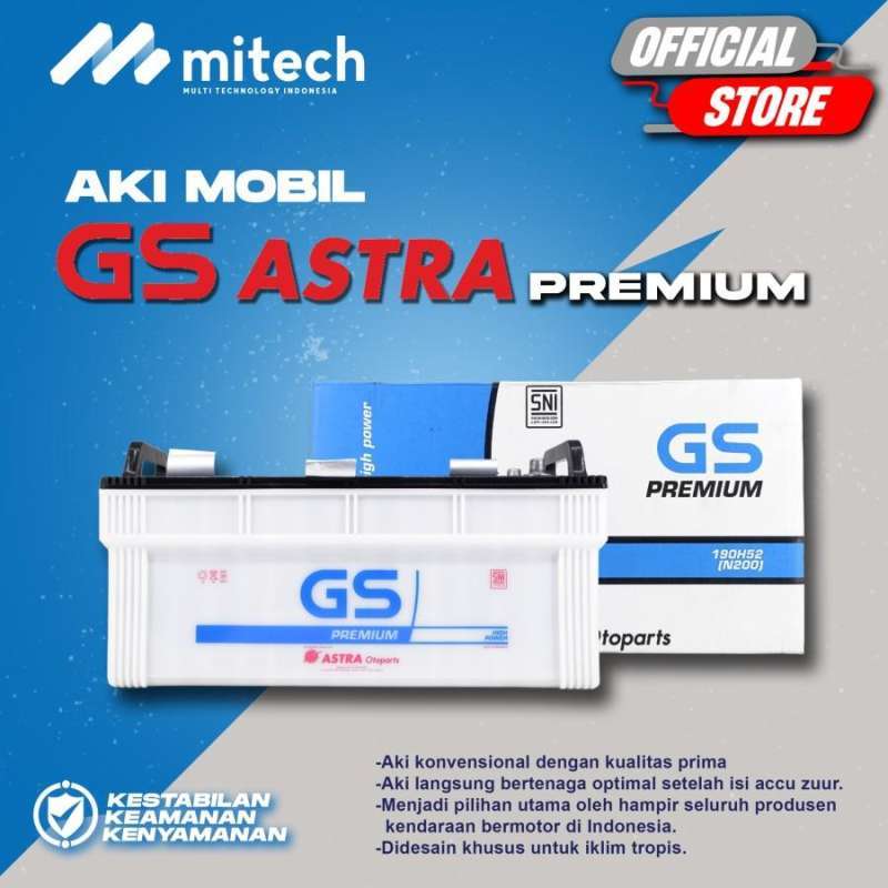Jual Aki Gs Premium Astra N200 / 190h52 Aki Basah 12v / 200ah - Sudah