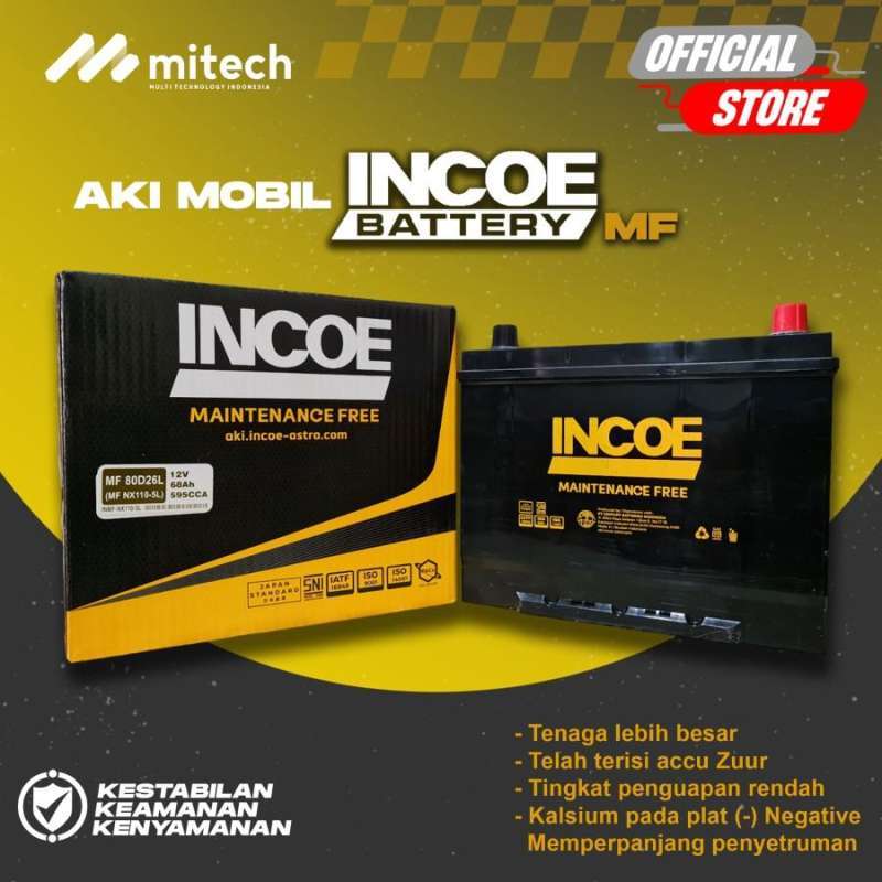 Jual Aki Mobil Ford Escape 80D26L INCOE MF ASTRA Aki Kering 12V 70ah di