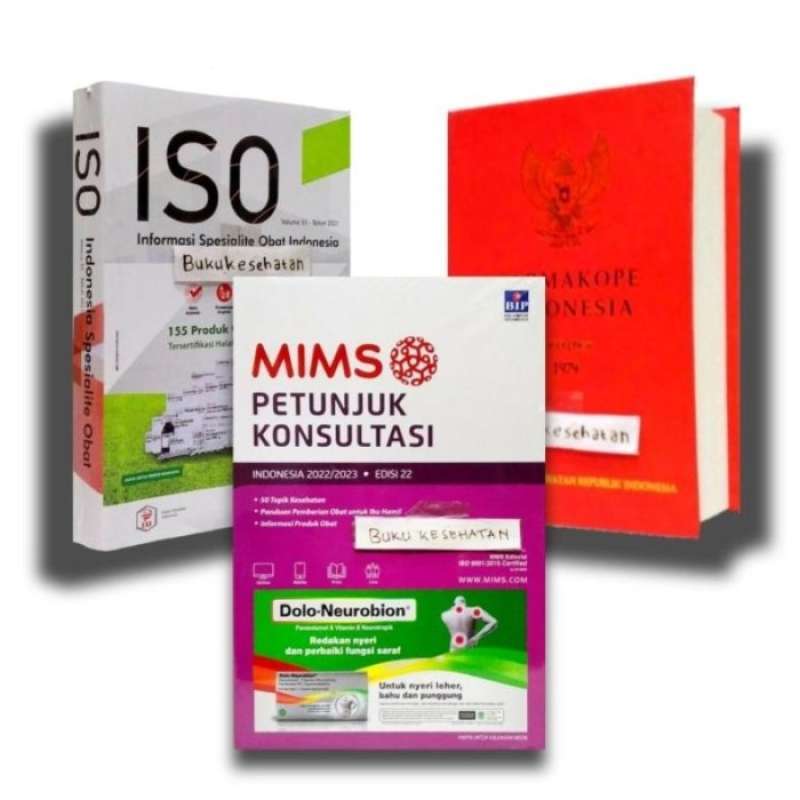 Jual Paket 3 Buku Farmasi , Mims Edisi 22 / 2023 ( Terbaru ) , Iso Ed ...