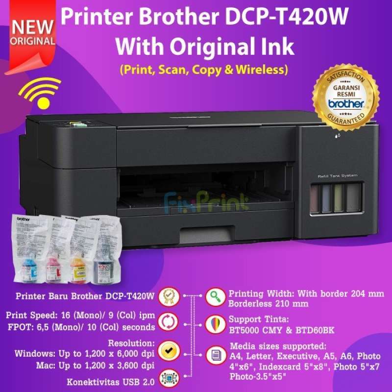Promo Printer Brother Dcpt420w Dcp T420w Wifi Wireless Printscancopy