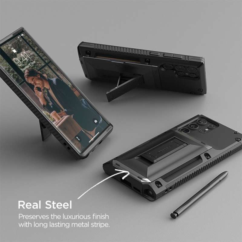 Custodia VRS DESIGN Damda Glide Pro Per Galaxy S22 Ultra (2022) - Nero Con Scanalatura