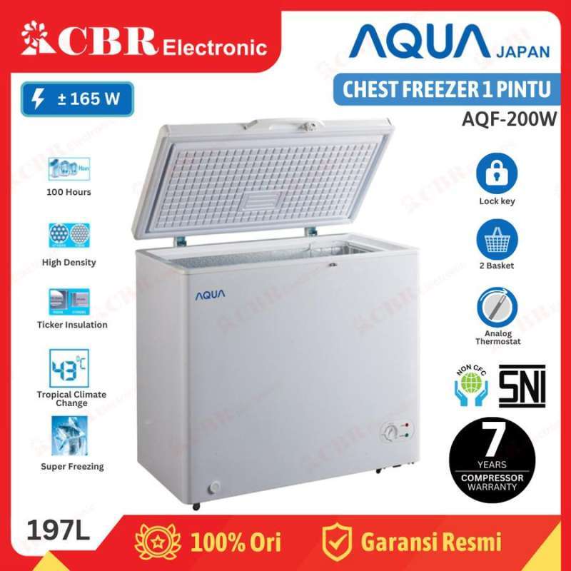 Jual FREEZER PETI CHEST FREEZER AQUA AQF200W / 200 L di Seller CBR
