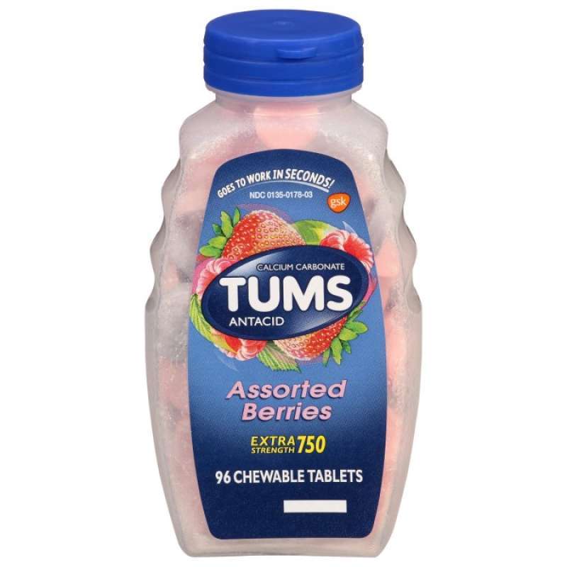 Jual TUMS Antacid Assorted Berries Heartburn Relief Maag 96 Chewable
