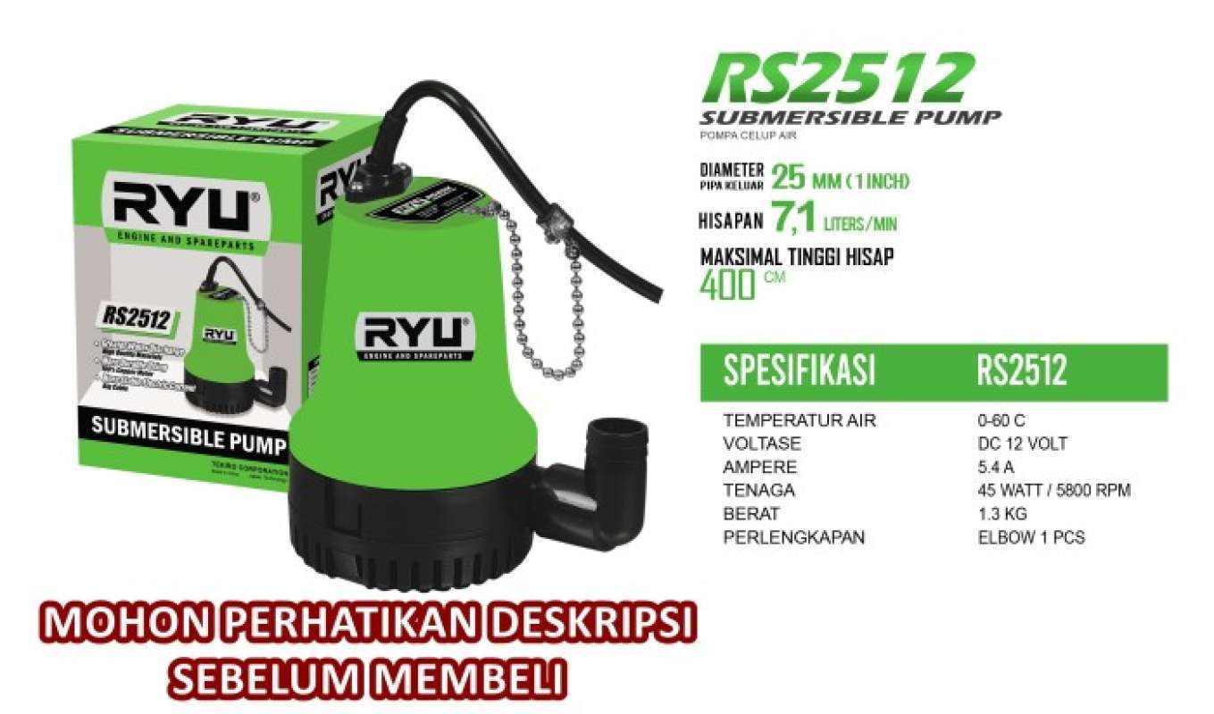 Pompa Ryu Promo Pompa Celup/submersible Pump Rs2512 - Ryu Diskon 23% Di Seller ...
