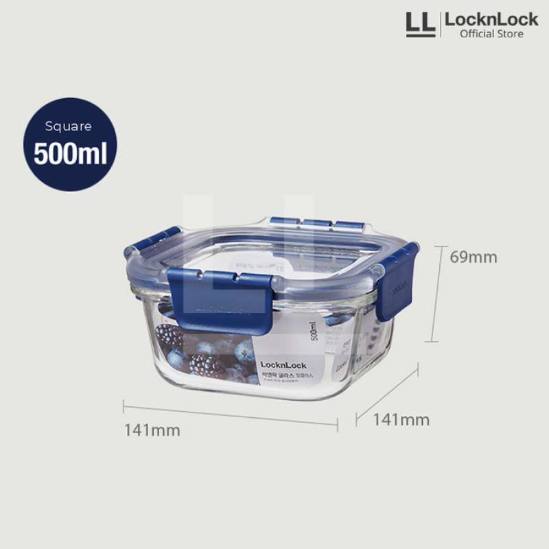 Promo Top Class Oven Glass Kedap Air Dan Udara Square 500ml Diskon 23