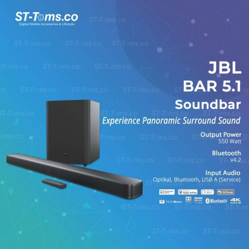 Jual JBL Bar 5.1 Surround Immersive Soundbar Multibeam Sound Technology