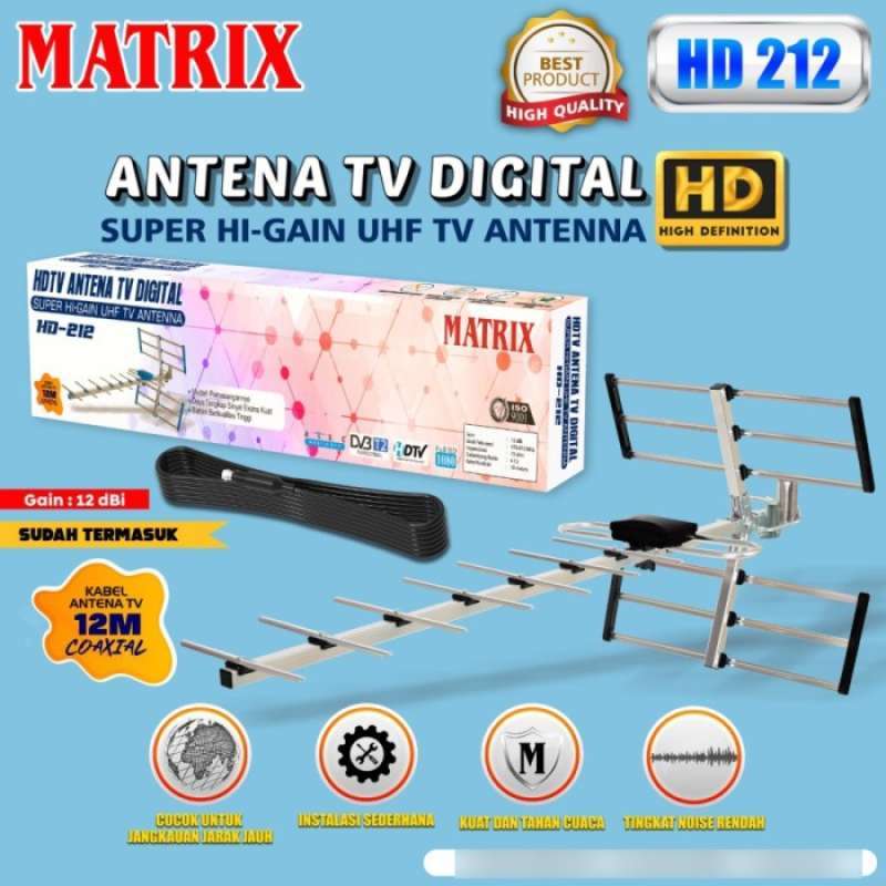 Promo Antena Luar Digital Signal Kuat Matrix Hd 212 Kabel 12 Meter