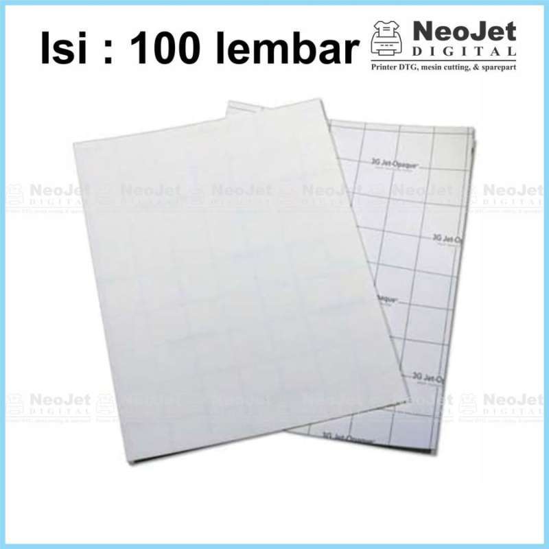 Jual Transfer Paper Kertas Transfer 3G Opaque A4 isi 100 lembar + Bonus di Seller NeoJet Digital