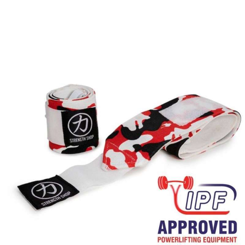 Promo Strength Shop Zeus Wrist Wraps Red/White/Black Camo Ipf Approved
