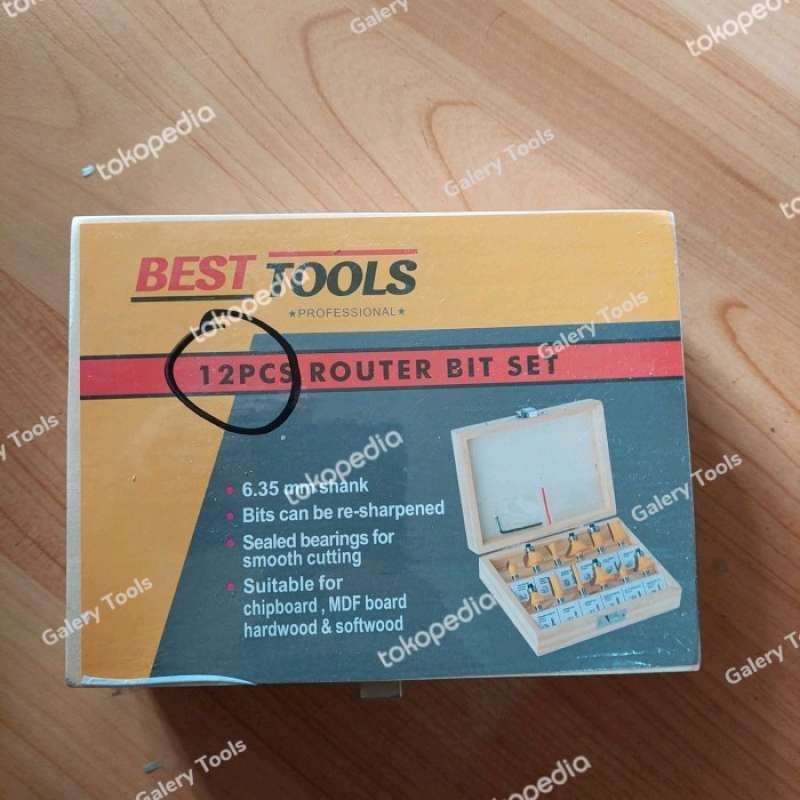Jual Mata Router Bits Set 12pcs 1/4 Shank - Mata Profil - Mata Trimmer ...