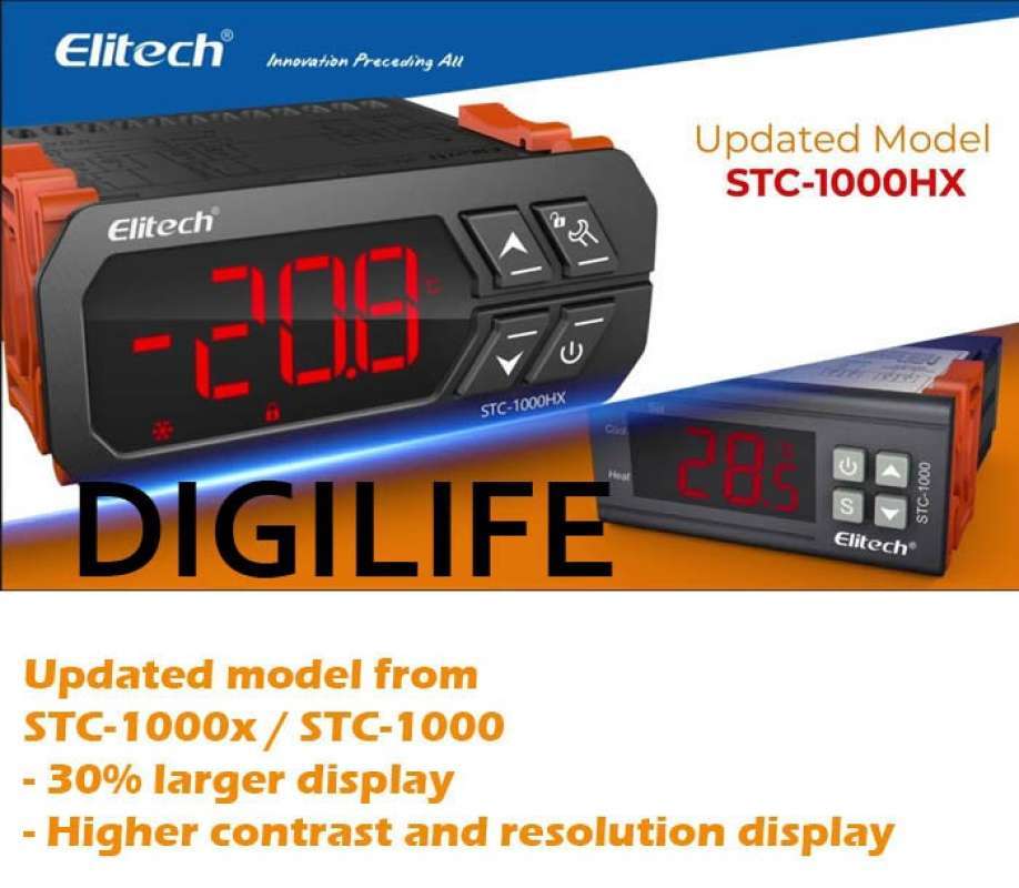 Elitech STC-1000WIFI-TH Digital Temperature & Humidity Controller - Wi-Fi, 1200W, App Control