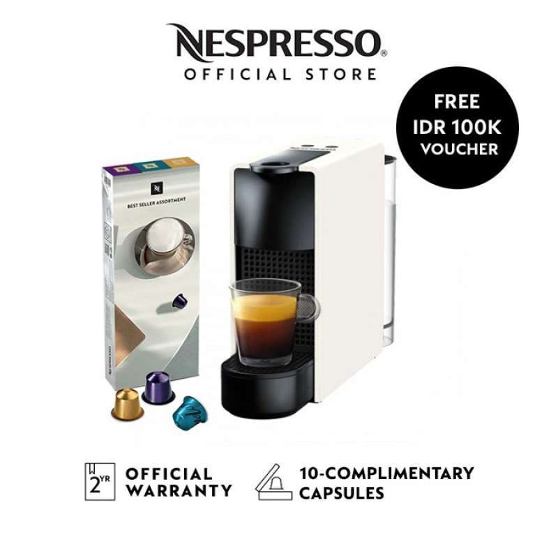 Promo Nespresso Essenza Mini Coffee Machine White, Bundle With 30