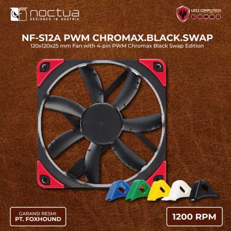 VENTILADOR 12CM NOCTUA NF-S12A PWM CH.BK.S CHROMAX BLACK SWAP - miniatura 3