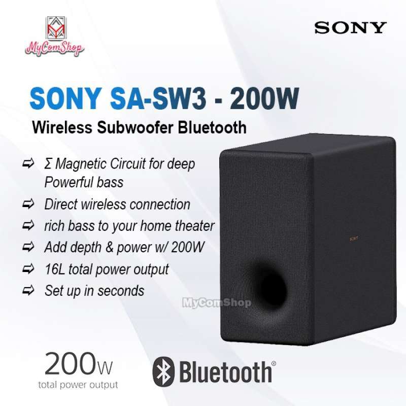 Jual SONY SA-SW3 WIRELESS SUBWOOFER SPEAKER BLUETOOTH 200W SA-SW3 ONLY ...