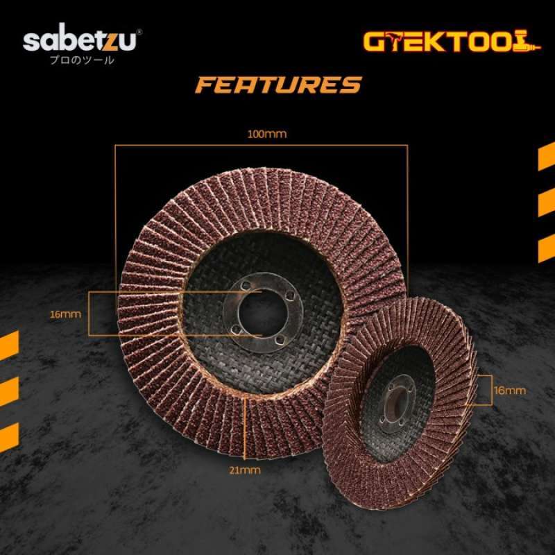 Jual Sabetzu Flap Disc 4 Amplas Susun Gerinda Kayu Besi GRIT 60 di Seller Gtek Tool Gtek
