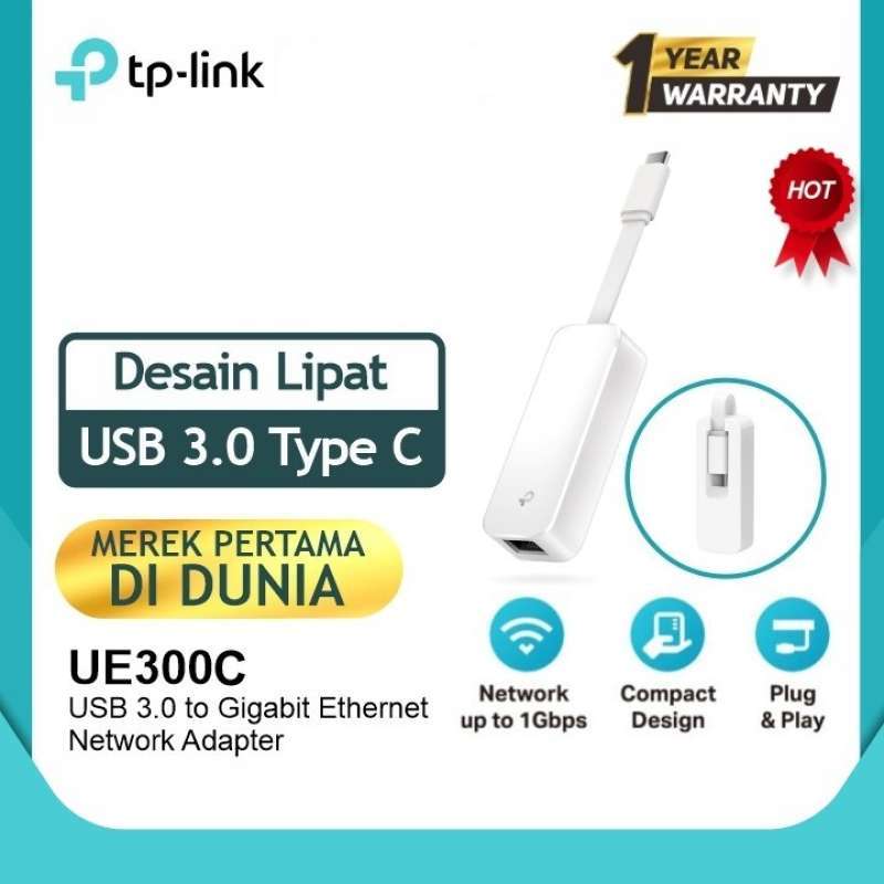 Jual TP-LINK UE300C USB Type-C to RJ45 Gigabit Ethernet Network Adapter ...