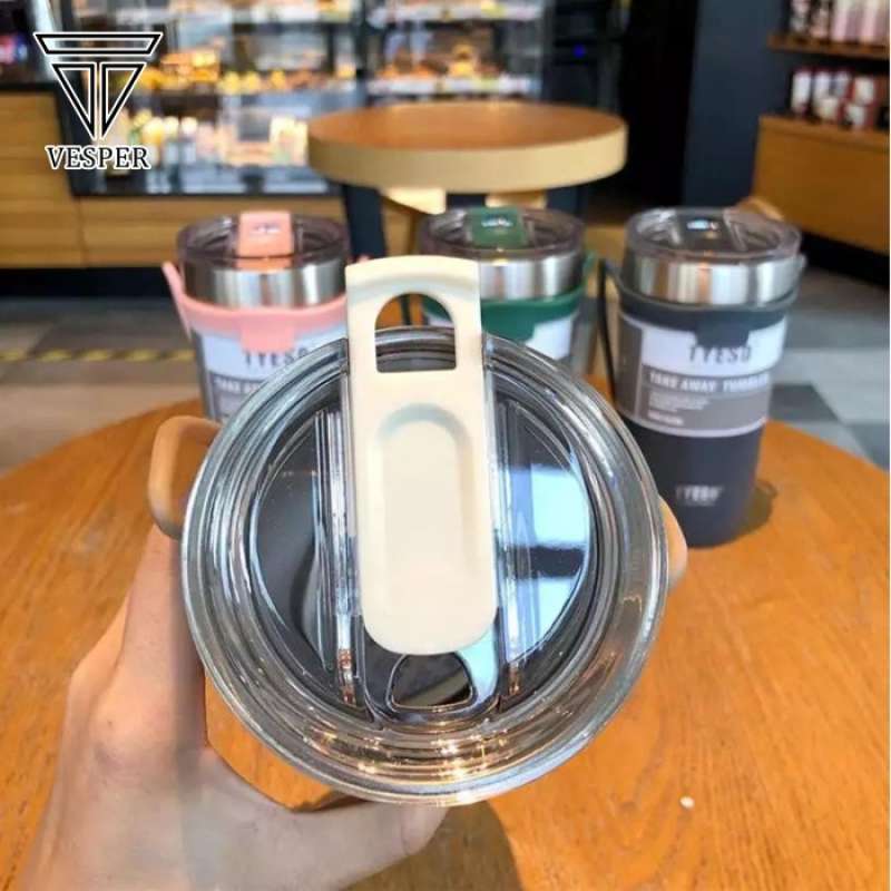 Promo Tyeso Take Away Handle Tumbler Premium Double Stainless / Botol