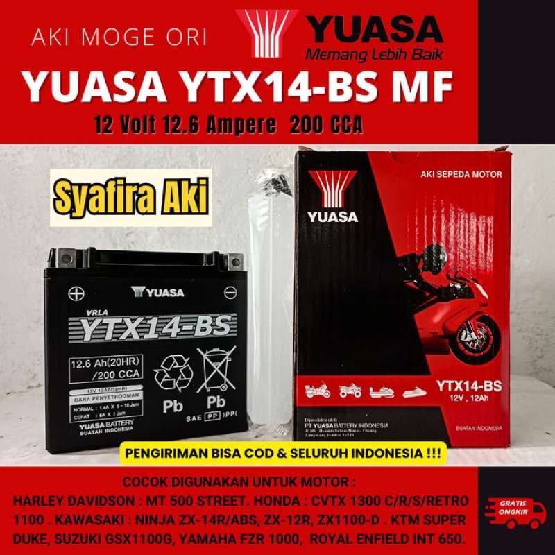 Promo Aki /accu /baterai Bmw R1200gs, Bmw K1300, Bmw K1200 Yuasa Ytx14 ...