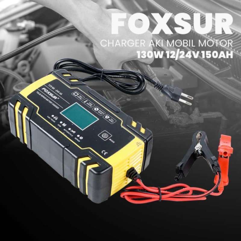 Promo Charger Aki Cas Aki Mobil Motor 12v/24v 6-200ah Foxsur Smart