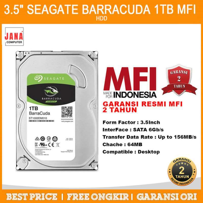 Jual Harddisk Seagate Barracuda 1tb Hdd Garansi Resmi Mfi