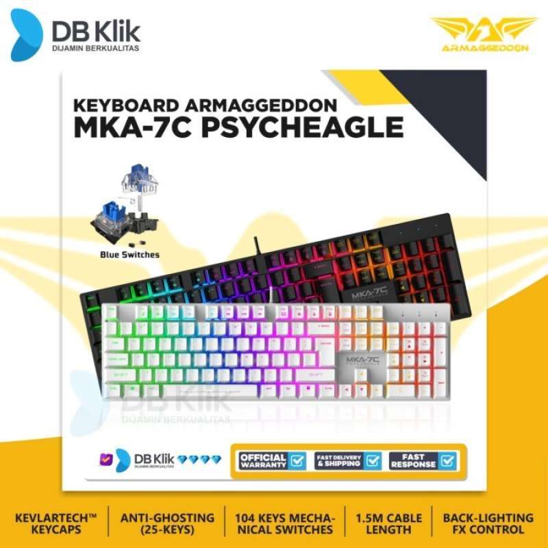 Promo Keyboard Gaming Mechanical Armaggeddon Mka-7C Psycheagle Wired ...