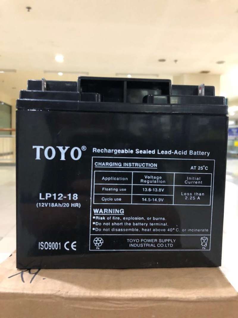 Jual Baterai aki kering TOYO 12v 18ah ORIGINAL buat UPS , aki motor