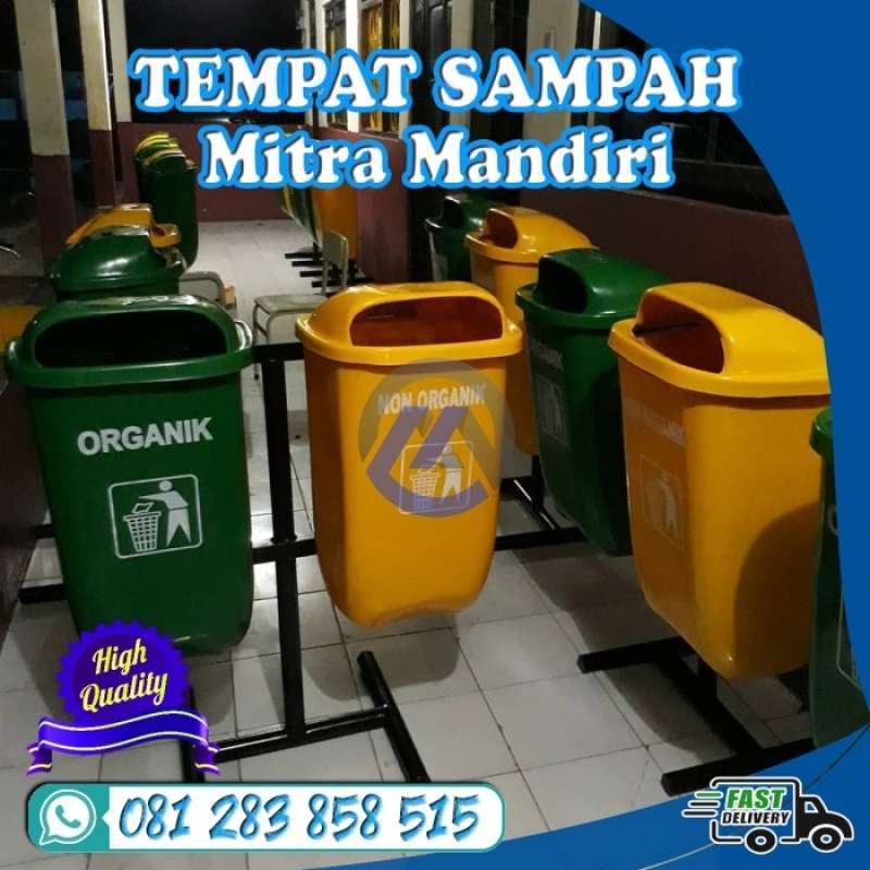 Promo 5 Set Tong Sampah Oval Premium Gandeng 2 non Organik