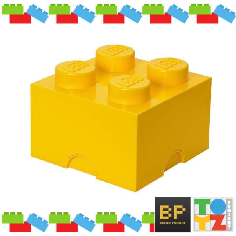 Jual Lego Storage Brick 4 Knobs Yellow Original di Seller Brickz