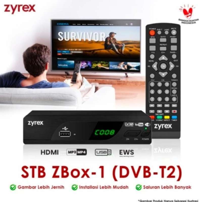 Jual Zyrex Stb Dvbt2 Set Top Box Stb Sni Garansi Resmi Di Seller