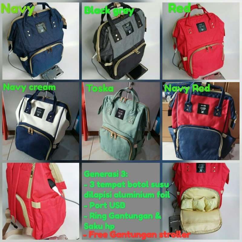 Jual Tas perlengkapan bayi (Anello diaper bag gen3) di Seller Serambi