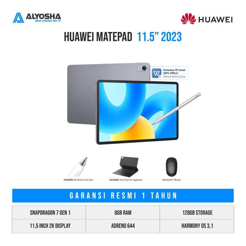 Jual Huawei Matepad 11.5 Snapdragon 7 Gen 1 8gb Ram 128gb Rom