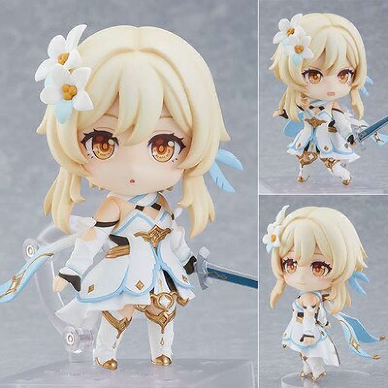 Anime Hutao/Ganyu/Barbara/Lumine/Aether Figura Carino Anime Action Figure Modello Giocattoli Desktop da collezione per gli appassionati di giochi anime