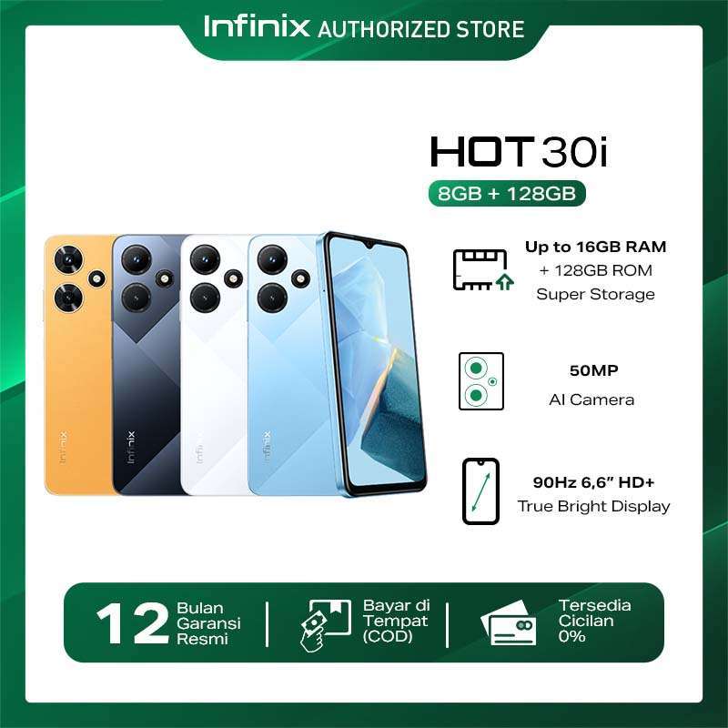 Jual Infinix Hot 30i 8/128GB Glacier Blue di Seller Infinix Store ...