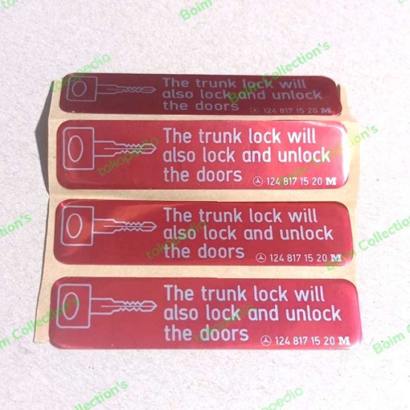 Auto Sticker Locko Promo W124 Stiker Lock, Unlock Original Mercedes-Benz Diskon 23% di ...