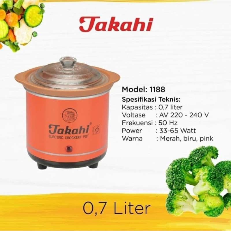 Promo Takahi Tk.1188Hr Electric Crockery Pot 0,7 L / Slow Cooker Diskon