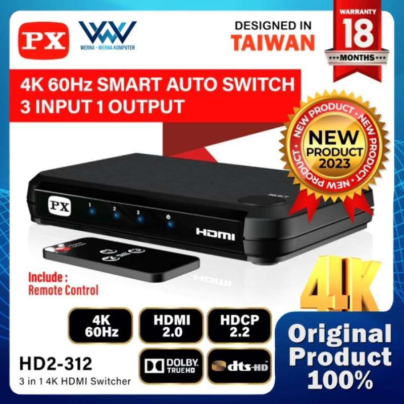 Video 3 Input Promo Hdmi Switch Audio Video 4k Adapter 3 Input To 1 Output Px Hd2-312 ...