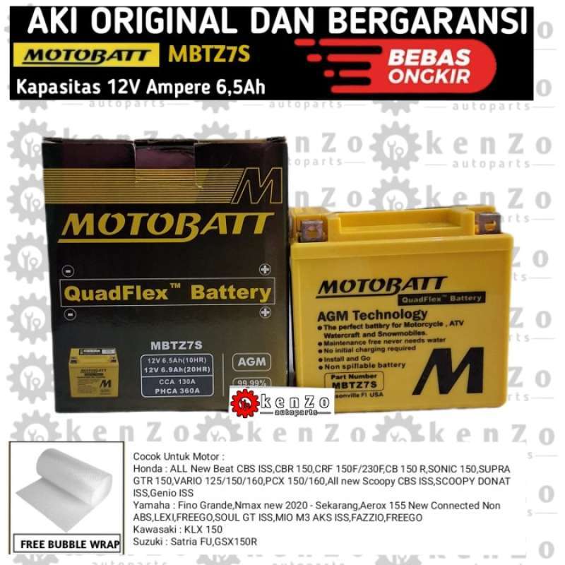 Promo Aki Motor Honda Pcx Adv 150 Aki Adv 160 Motobatt Quadflex Mbtz7s