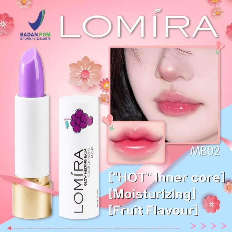 Jual Lomira Glow Melting Lip Balm Color Changing Fruit Flavor Orange