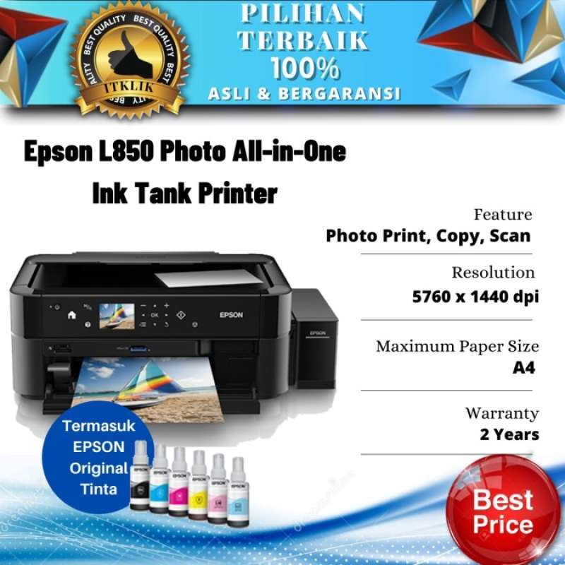 Promo Printer Epson L850 Photo All-in-one Ink Tank Printer Diskon 9% Di